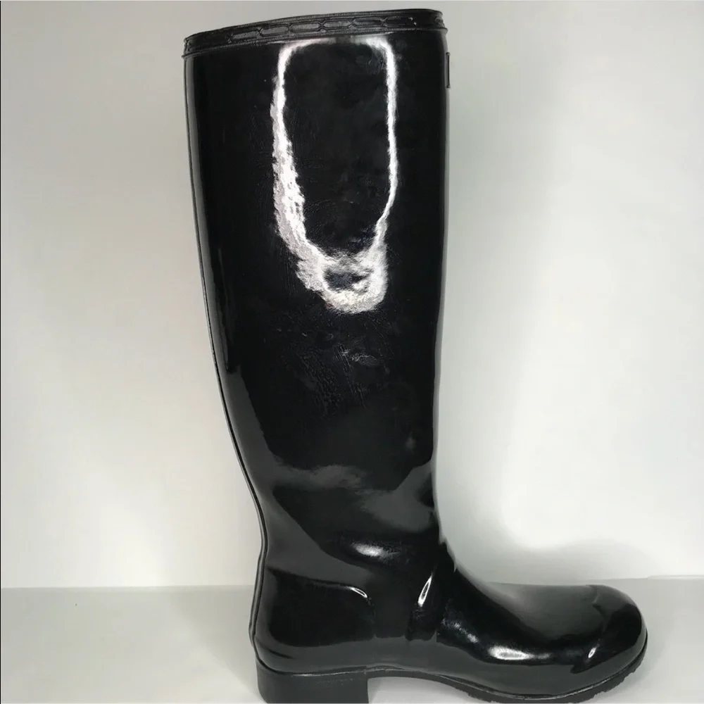 Hunter boots original tall black gloss size 8 - Picture 7 of 7
